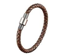 HUIANGLIYG Bracciale Uomo Pelle,Bracciale in Pelle intrecciata per Uomo, Unico Nel Suo Genere, Fatto A Mano, con intreccio incrociato, Polsino Singolo Impilabile, Gioiello Vintage Punk Affascinante