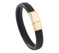 HUIANGLIYG Bracciale Uomo Pelle,Bracciale in Pelle Vintage per Uomo, elegante Braccialetto in Corda di Pellame intrecciata A Mano, Braccialetto con Chiusura, Ciondolo Punk, Regalo per Ragazzi, Ne