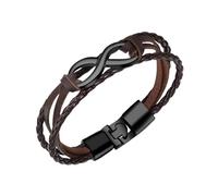 HUIANGLIYG Bracciale Uomo Pelle,Bracciale Unisex in Pelle con Simbolo Dell'infinito, Braccialetto intrecciato Multistrato, Braccialetto intrecciato Fatto A Mano, Braccialetto Simbolico Dell'Amore Re