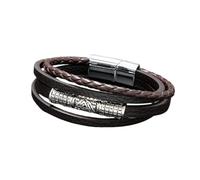 HUIANGLIYG Bracciale Vintage Vichingo in Pelle Valknut da Uomo, intrecciato A Mano con Più Fili e Chiusura Magnetica, Un Regalo Premuroso per Papà, Marito, Figlio, Fidanzato, Colore Caffè, 22 Cm.