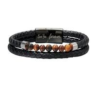 HUIANGLIYG Braccialetto Di Protezione Da Uomo In Occhio Di Tigre Di Mom, Bracciale Rigido Unisex Con Perline In Pietra Naturale, Inciso Con Ti Amo Per Sempre, Regalo Per Uomo Per Mio Nipote, 21 Cm