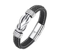 HUIANGLIYG Braccialetto infinito da Uomo Braccialetti in Pelle intrecciata Fatti A Mano con Fermaglie Magnetica Regali personalizzati per Il Braccialetto da Uomo per Papà, Marito, Figlio e Nipote,