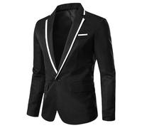 HUIANGLIYG Giacca Elegante da Uomo con Smoking Smoking, Blazer Elegante con Scolpa, Giacca Formale con Un Bottone Smart Casual Sportivo Leggero con più Tasche per La Cena di Ballo dello Sposo