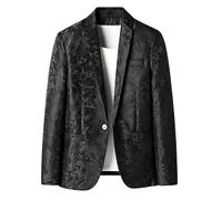 HUIANGLIYG Giacca Formale Jacquard da Uomo Slim Fit Giacca da Smoking Elegante Smoking Texturizzata Giacca Completo su Misura A Un Bottone con Tasche per Matrimonio, Party d'Affari e Abbigliamento d