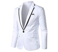 HUIANGLIYG Giacca Giacca da Uomo Slim Fit con Un Bottone con Bavero A Taglia Giacche Leggere e Formali Abito Smart Casual Blazer con Tasche Funzionali per La Festa di Fine Anno di Fine Anno di Sposa