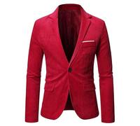 HUIANGLIYG Giacca in Velluto A Coste da Uomo Giacca Completo A Un Bottone Classica A Tacca con Baver, Blazer Tagliata su Misura, Coat Sportiva Vintage Casual con Tasche per Festa di Nozze i