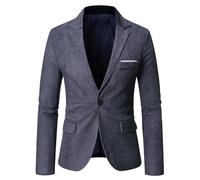 HUIANGLIYG Giacca in Velluto A Coste da Uomo Giacca da Completo A Un Bottone Blazer Classica A Tacca con Baver, Giubbotto su Misura Suit Jacket Sportivo Vintage Casual con Tasche per Festa di Nozze