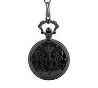 HUIBBGO Orologio da tasca con catena Orologio da tasca alla moda retrò doppio motivo in rilievo orologio da tasca catena spessa bacchetta magica orologio da tasca migliore compleanno vintage inciso