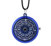 HUIBBGO Orologio da tasca con catena, orologio da tasca con diamanti di cristallo, orologio da donna con collana in pelle e corda al quarzo, orologio da appendere al quarzo, orologio girevole per