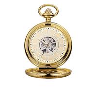 HUIBBGO Orologio da tasca con catena, orologio da tasca grande in stile romano, retrò, con meccanismo a scatto, unico intagliato, classico, nostalgico, orologio da tasca vintage, al quarzo, inciso,