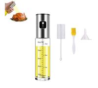 HUIBOHOU Bottiglia spray per olio da 100 ml, erogatore di olio in vetro a tenuta stagna, con dispenser di accessori per cucina e barbecue, friggitrice ad aria spray per insalata