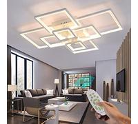 Huichun Plafoniera Led Soffitto Moderna, Plafoniera Led Soffitto,8 Rettangolare Dimmerabile Plafoniera Soffitto 120W Lampada da Soffitto Moderna,Acryl Lampada LED Soffitto Soggiorno con Telecomando