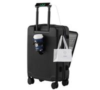 HUIDA TECH Valigia da 20 pollici con Tasca Frontale per laptop, Trolley Leggera con serratura TSA, valigia bagaglio a mano con Ruote girevoli a 360°, Ricarica USB,Porta bicchieri