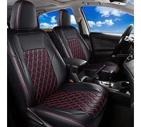 Huidasource Custom Fit RAV4 Car Seat Covers Full Set, Full Coverage Leather Seat Cover, Rav4 Seat Cushion Protector Fit for 2013-2018 Toyota Rav4 XLE LE XLE Premium Limited(Not for Hybrid, Black&Red)