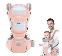 Huifen Marsupio per neonati con seggiolino per i fianchi, multifunzionale 9 in 1, per neonati e bambini, per tutte le stagioni, ergonomico, per tenere le mani libere, zaino per bambini da 3,2 a 20,4