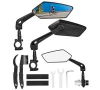 Huifoo 2 Pezzi Specchietti Bici 360°,Regolabile Ruotabile Specchietto Retrovisore,Universale Specchietto Retrovisore Bici per Bicicletta,Elettrico,Moto,Bicicletta Elettrica per Manubrio da 22-25 mm