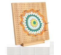 Huifoo Blocco di blocco per Granny Square, con 20 perni in acciaio inox e 5 aghi, 1 supporto per lavori a maglia e uncinetto (28 cm)