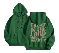 HUIFUAO Jesus Loves You Felpe con cappuccio da donna oversize per donne con stampa lettera posteriore felpe con cappuccio per ragazze adolescenti con tasca, Z02 Verde, S
