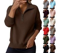 HUIFUAO Maglione con zip a 1/4 da donna Plus Size Maglione in cashmere elegante elegante pullover morbido e comodo maglieria invernale caldo sfocato a maniche lunghe felpe all'aperto per uscire tutti