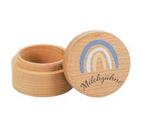 Huiguli Scatola Dentini da Latte Bambino, Porta Dentini da Latte in Legno, Scatola per Fatina dei Denti per Ragazzi e Ragazze, Organizzatore de Denti Blu