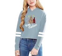Huihong Felpa con Cappuccio Natale Bambina Invernali Manica Lunga Hooded Sweatshirt Bambini E Ragazzi Morbidi Elegante Baggy Comode Casual Jogging Bluse Pullover 3-14 Anni (Light Blue, 3-4 Years)
