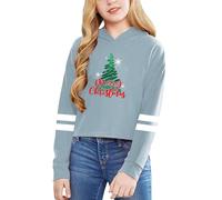Huihong Felpa con Cappuccio Natalizio Bambina Invernale Maniche Lunghe Felpe Hoodie Bambini E Ragazzi Morbidi Fashion Baggy Comode Casual Sportivo Pullover Bluse 3-14 Anni (Light Blue, 12-13 Years)