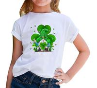 Huihong Maglietta per bambini con scritta "Love Festival", per il giorno di San Patrizio, a maniche corte, girocollo, casual, estiva, casual, per vacanze, età 1-10 anni, C, 13-14 Years