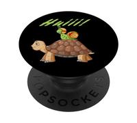Huiii! Lumaca cavalca su una tartaruga. PopSockets PopGrip Adesivo
