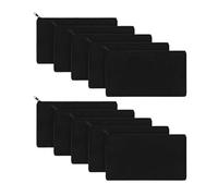 HUIJIQX 10pcs vuoto beige fai da te mestiere borsa di tela astuccio trucco borse cerniera matita sacchetto cosmetico scuola artigianato cancelleria forniture, 10 panni neri, Taglia unica