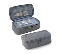 HUIJIQX Astuccio per penne a 2 strati di grande capacità per studio cosmetico forniture semplici per studenti scatole di cancelleria, Grigio, Taglia unica