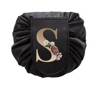 HUIJIQX Borsa per cosmetici con coulisse per le donne borsa da viaggio per riporre articoli da toeletta personale, borsa per il trucco di grande capacità, serie dorata, 9oro S, Taglia unica