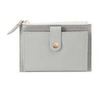 HUIJIQX Carino Moda PU Cuoio Mini Coin Purse Donne Tinta unita Porta Carta di Credito Borse Piccolo Raccoglitore Sacchetto di Soldi Borsa Titolare della Carta, Grigio, 2pcs
