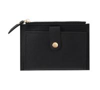 HUIJIQX Carino Moda PU Cuoio Mini Coin Purse Donne Tinta unita Porta Carta di Credito Borse Piccolo Raccoglitore Sacchetto di Soldi Borsa Titolare della Carta, Nero , 1pc