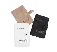 HUIJIQX Custodia impermeabile per passaporto, custodia da viaggio in pelle PU portafoglio per carte di credito carino libro passaporto per donne/uomini copertura passaporto, Caff, Taglia unica