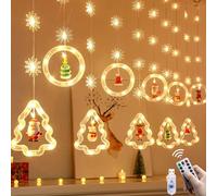 HUIKUANGEU Tenda Luminosa Natalizia per Interni ed Esterni - Luci LED a Batteria per Finestre e Decorazioni Natalizie