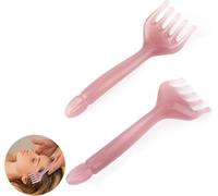 Huilanshuo Massaggiatore per cuoio capelluto in 2 pezzi: uno strumento di massaggio in resina a 5 ganasce che favorisce la crescita e il rilassamento dei capelli; pettine guasha portatile, utilizzato