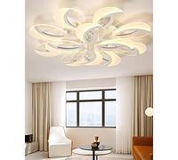 Huilefu Lampada da Soffitto LED Moderno Dimmerabile Plafoniera Con Telecomando Luce Forma Fiore Design Soffitto Lamp Cucina Métal Acrilica Sala da Pranzo Ufficio Camera da Letto Lampadari (85cm)