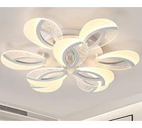 Huilefu Lampada da Soffitto LED Moderno Dimmerabile Plafoniera Con Telecomando Luce Forma Fiore Design Soffitto Lamp Cucina Métal Acrilica Sala da Pranzo Ufficio Camera da Letto Lampadari (80cm)