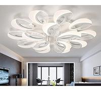 Huilefu Lampada da Soffitto LED Moderno Dimmerabile Plafoniera Con Telecomando Luce Forma Fiore Design Soffitto Lamp Cucina Métal Acrilica Sala da Pranzo Ufficio Camera da Letto Lampadari (100cm)