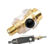 Huileur Pneumatique pour Compresseur | Graisseur Air Comprimé 1/4 Pouce | Léger Antirouille Cuivre | Corps Compact 58x34mm pour Outils à Air Durables et Portables
