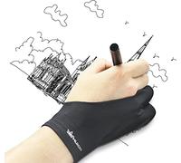 HUION Guanti da Disegno per Artisti, Guanti d'Arte a Due Dita per Mano Destra e Sinistra, per Tavola da Disegno, Schizzi su Carta, Attrito Ridotto (Misura Grande)