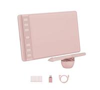 HUION Inspiroy 2 S Tavoletta Grafica con 6 Tasti e Scroller | 6,3 x 3,9 Pollici, Penna Senza Batteria 8192 Livelli, Compatibile Windows, Mac, Linux, Android e ChromeOS (Rosa)