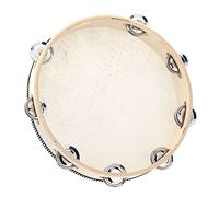 HUIOP ® 10 "Hand Held Tamburello Tamburo Campana Birch Metallo Jingles pPercussione Musicale Educativo Giocattolo dello Strumento per KTV Partito Giochi per,Tambourine