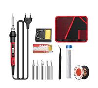 HUIOP 12pcs saldatore saldatore elettrico con display digitale LCD saldatore intelligente 60W di saldatura a temperatura regolabile con 5pcs Punte di saldatura