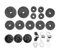 HUIOP 21 Pezzi Accessori di Ricambio per Piatti Feltri Manicotti Dadi Ad Alette Rondelle per Feltro Frizione Hi-hat, Proteggi il Tuo Piatto e Migliora la qualità del Suono e le (Grigio)