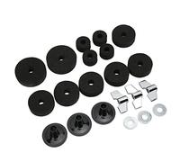 HUIOP 21 Pezzi Accessori di Ricambio per Piatti Feltri Manicotti Dadi Ad Alette Rondelle per Feltro Frizione Hi-hat, Proteggi il Tuo Piatto e Migliora la qualità del Suono e le (Nero)