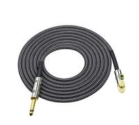 HUIOP 3 metri/10 piedi cavo audio per strumento musicale cavo per chitarra 1/4 pollice dritto ad angolo retto spine TS placcato oro guaina in tessuto intrecciato in PVC per chitarra elettrica mixer b