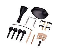 HUIOP 4/4 Kit di accessori per violino a grandezza naturale Mentoniera Morsetto per mentoniera Cordiera 4 Picchetti per accordatura 4 Accordatori fini Puntale per intestino Ponte in acero Paletto in a