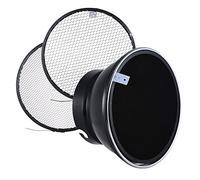 HUIOP 7 "/ 180mm Elinchrom Supporto Standard Reflector Diffusore Shade Lampada con 10 ° 30 ° 50 ° Griglie a nido d'ape per Elinchrom Mount Studio Strobe Flash Light Speedlite Ritratto e acces