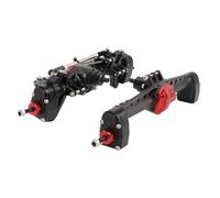 HUIOP Aggiornamento degli Assi del Portale Anteriore e Posteriore per 1/10 RC Crawler Car SCX10 III CNC in Lega di Alluminio Rosso per Avventure Fuoristrada